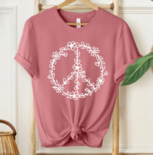 Floral Peace Sign T-shirt