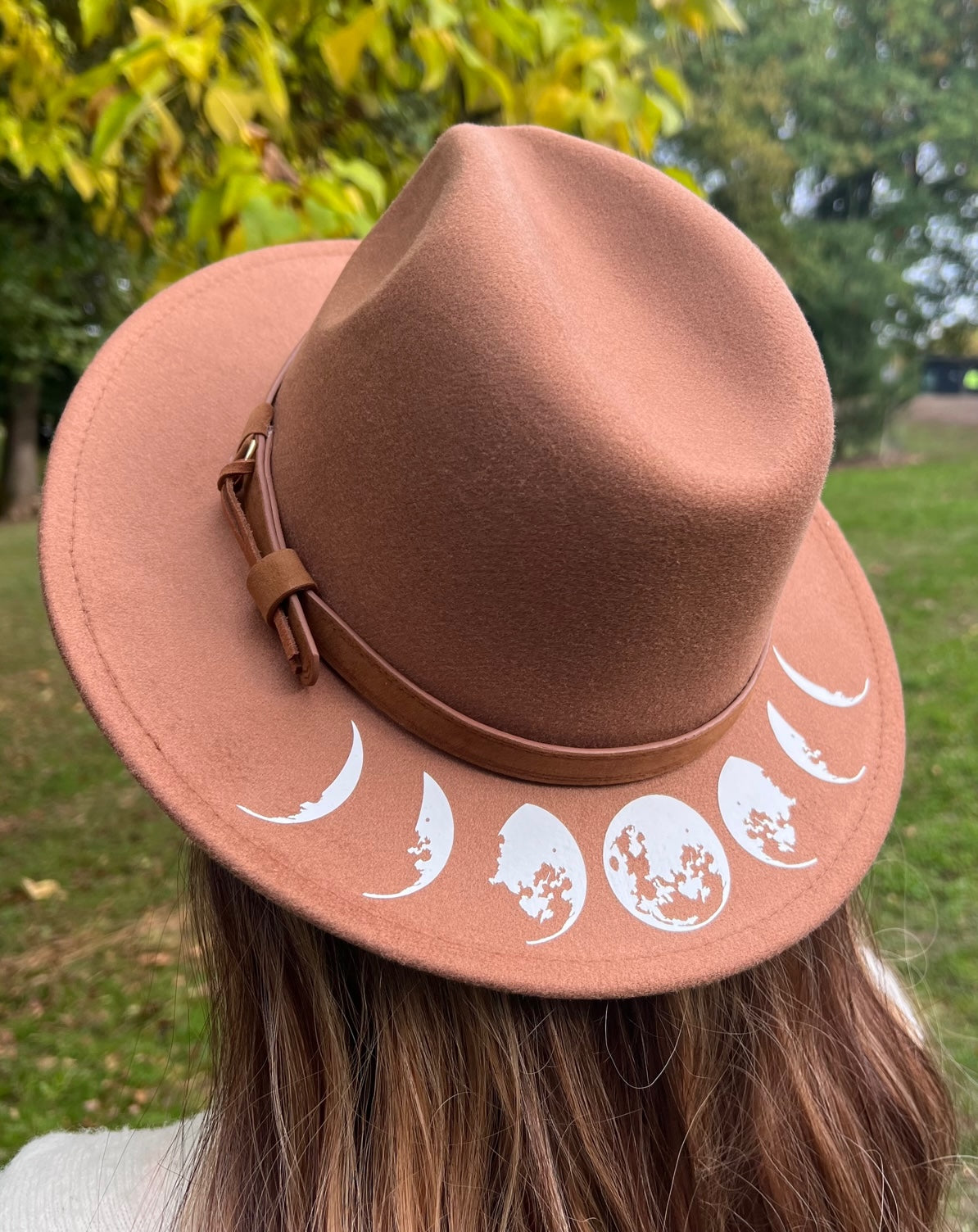 Vegan Felt Wide Brim Hat - Caramel  - Moon Phase