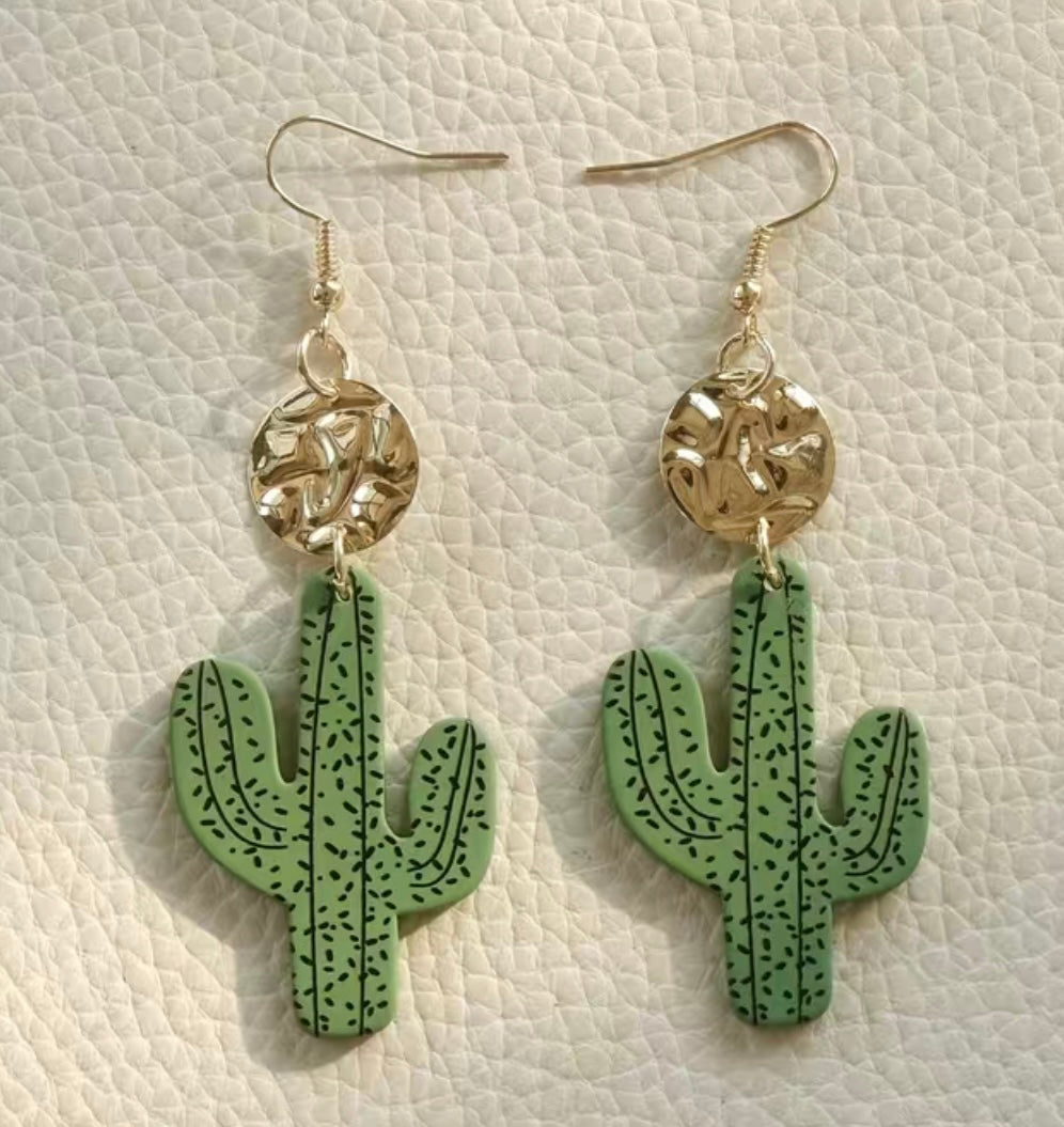 Golden Cacti Earrings