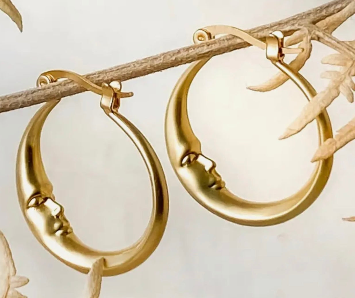 Moon Hoop Earrings